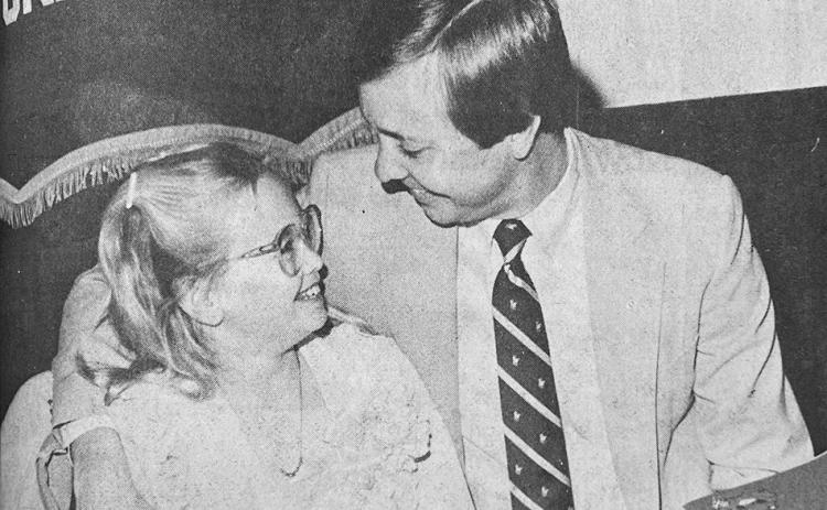 40 YEARS AGO Stephanie Smalley, 11 and father Dick give each other a hug at the 11th consecutive Kiwanis banquet.
