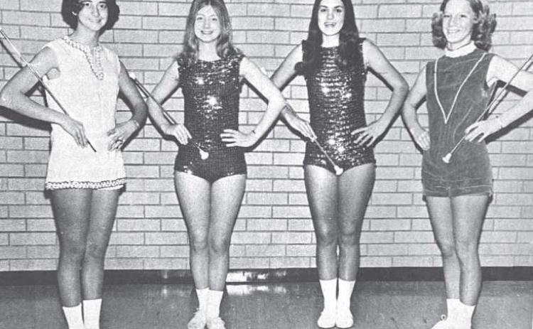 Clinton’s High School Band twirlers were Pam Newton ,Kim Spradlin, Rhonda Johnson and Kim Rutherford.